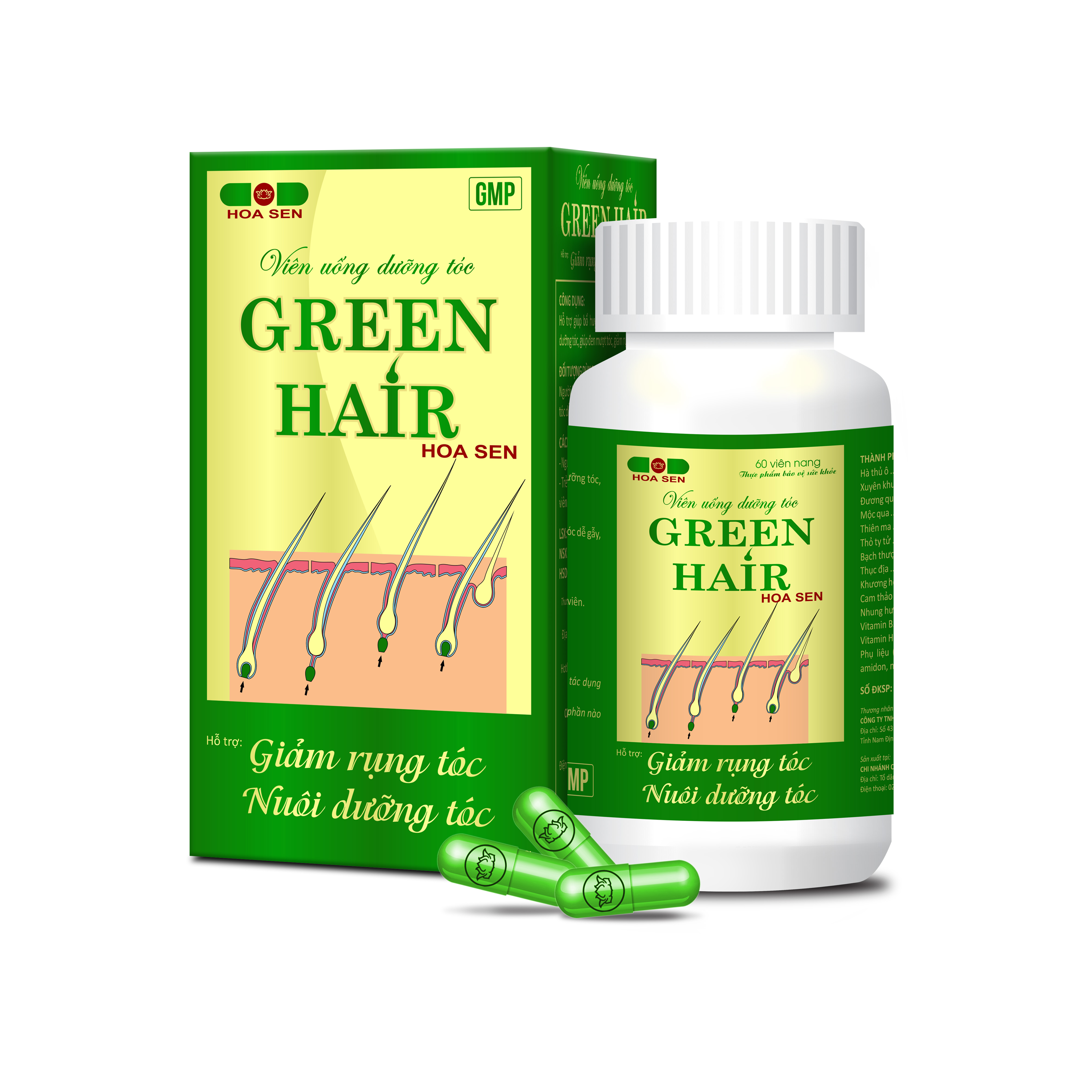 Viên uống Green Hair Hoa Sen dạng lọ